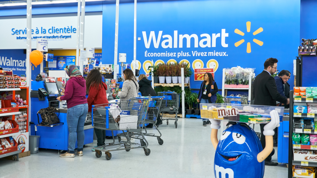 Inside a Walmart store